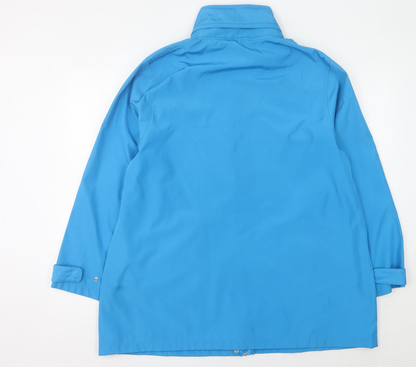 TIGI Womens Blue Mid-Length Waterproof Rain Coat Size 14
