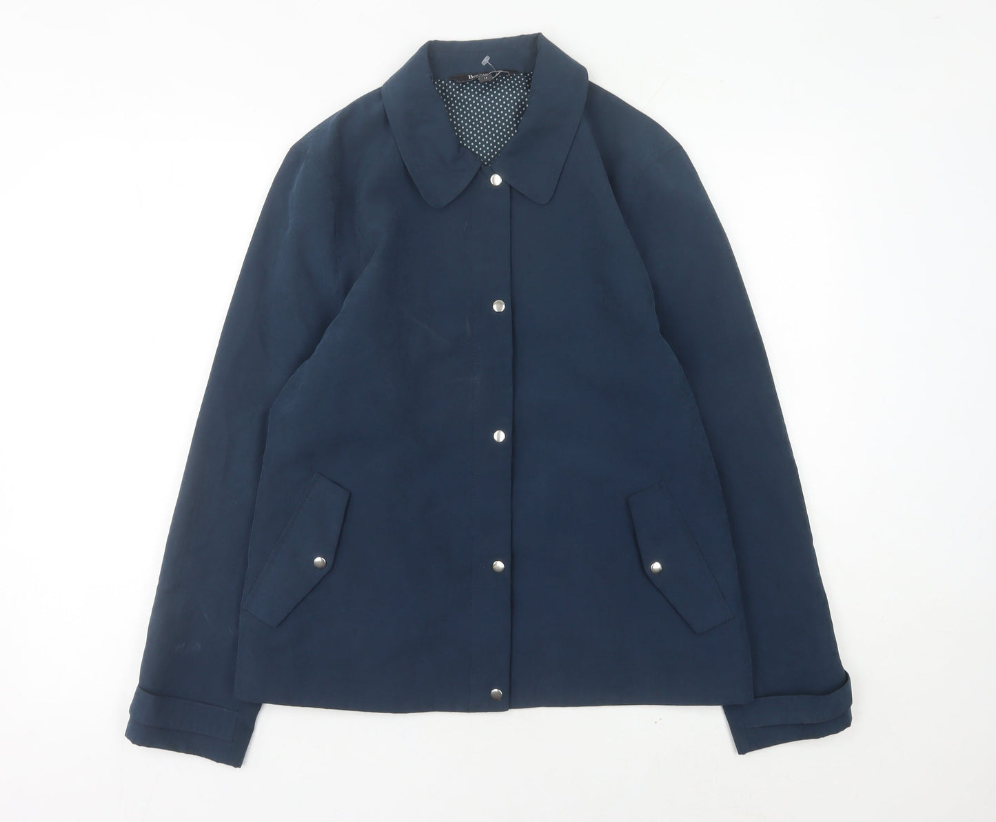 Bonmarche Womens Blue Mid-Length Button Jacket Size 14 Casual Workwear
