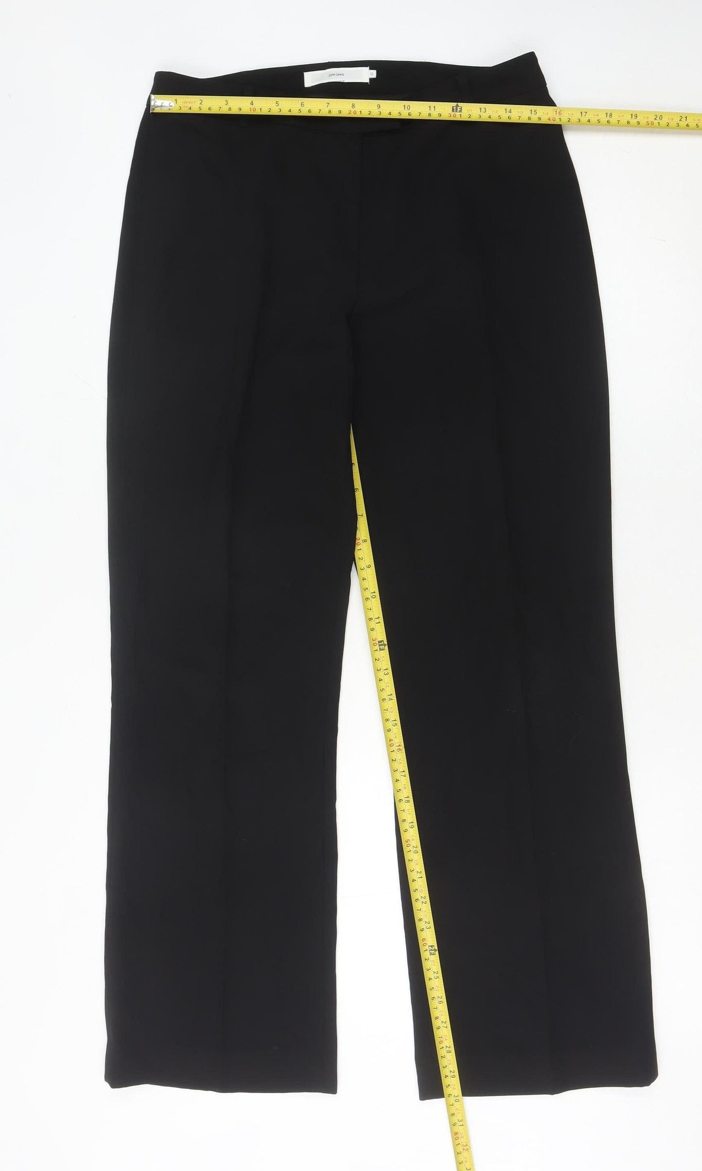 John Lewis Womens Black Size 12 Straight Leg Dress Pants