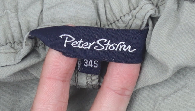 Peter Storm Men’s Green Walking Trousers 34S Cotton Hiking Pants