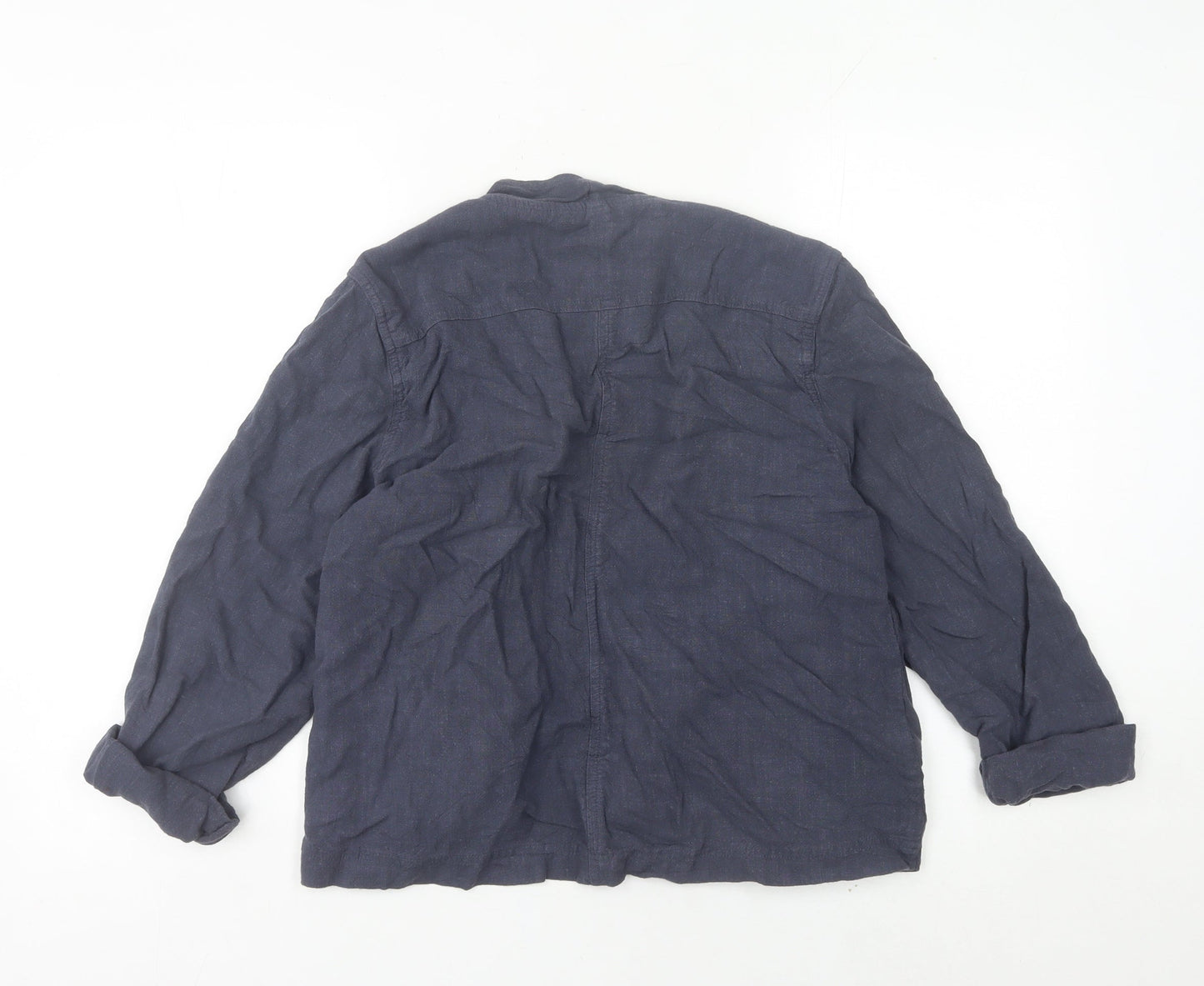 White Stuff Women’s Blue Linen Blend Open Jacket Size 14