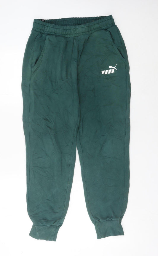 Puma Men’s Green Sweatpants Joggers Size M Elastic Waist Tapered