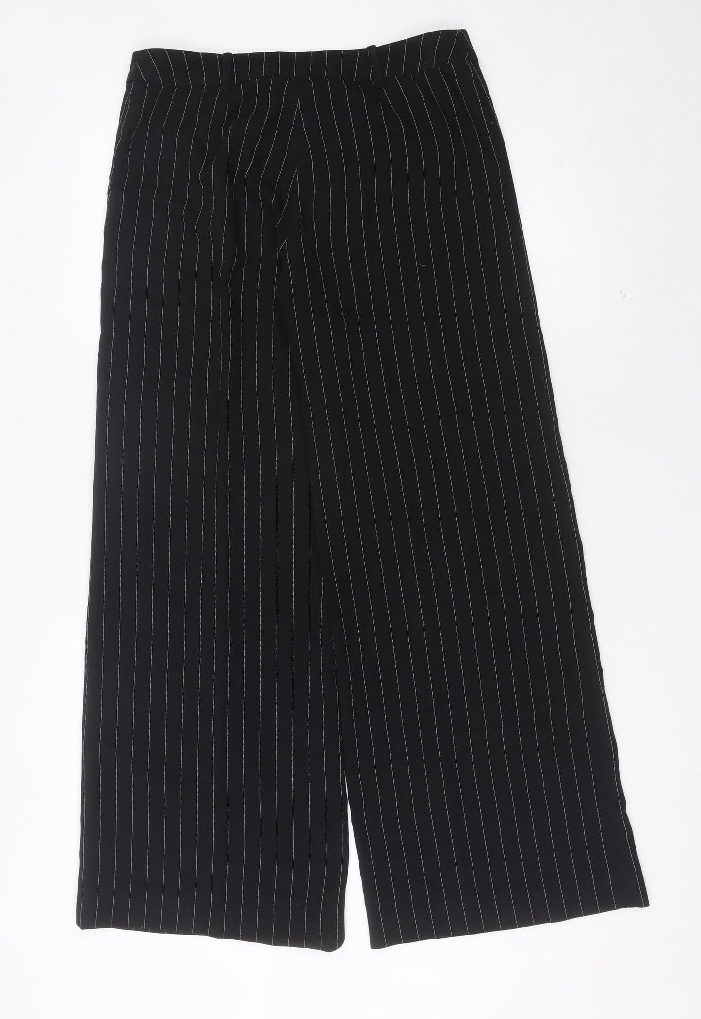 Hobbs Women’s Black Pinstripe Wide-Leg Trousers Size 12