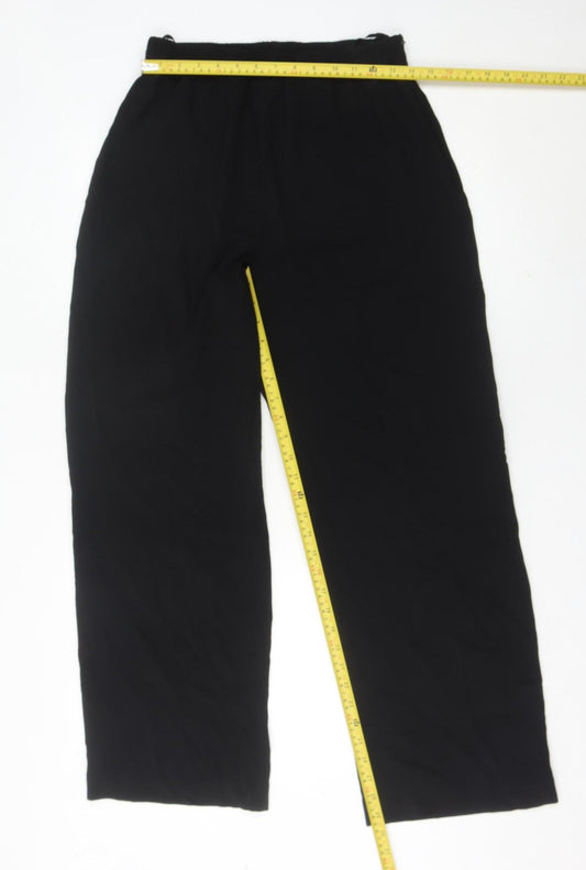 Hobbs Womens Black Size 14 Straight Leg Trousers Elastic Waist