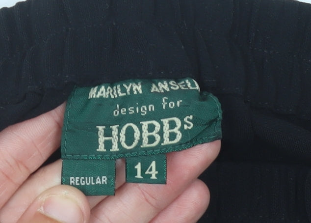 Hobbs Womens Black Size 14 Straight Leg Trousers Elastic Waist