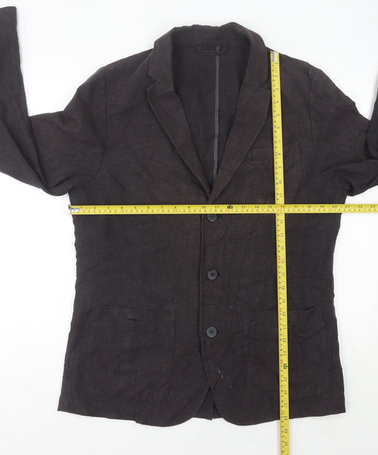 Rohan Men’s Brown Linen Blazer Jacket Size L 40 Regular Fit Casual