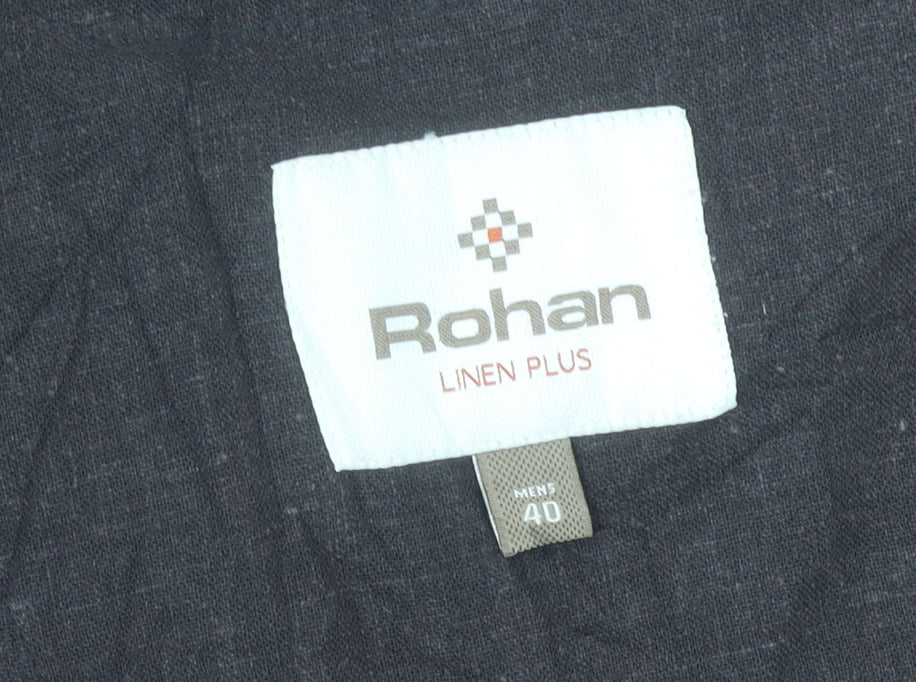 Rohan Men’s Brown Linen Blazer Jacket Size L 40 Regular Fit Casual