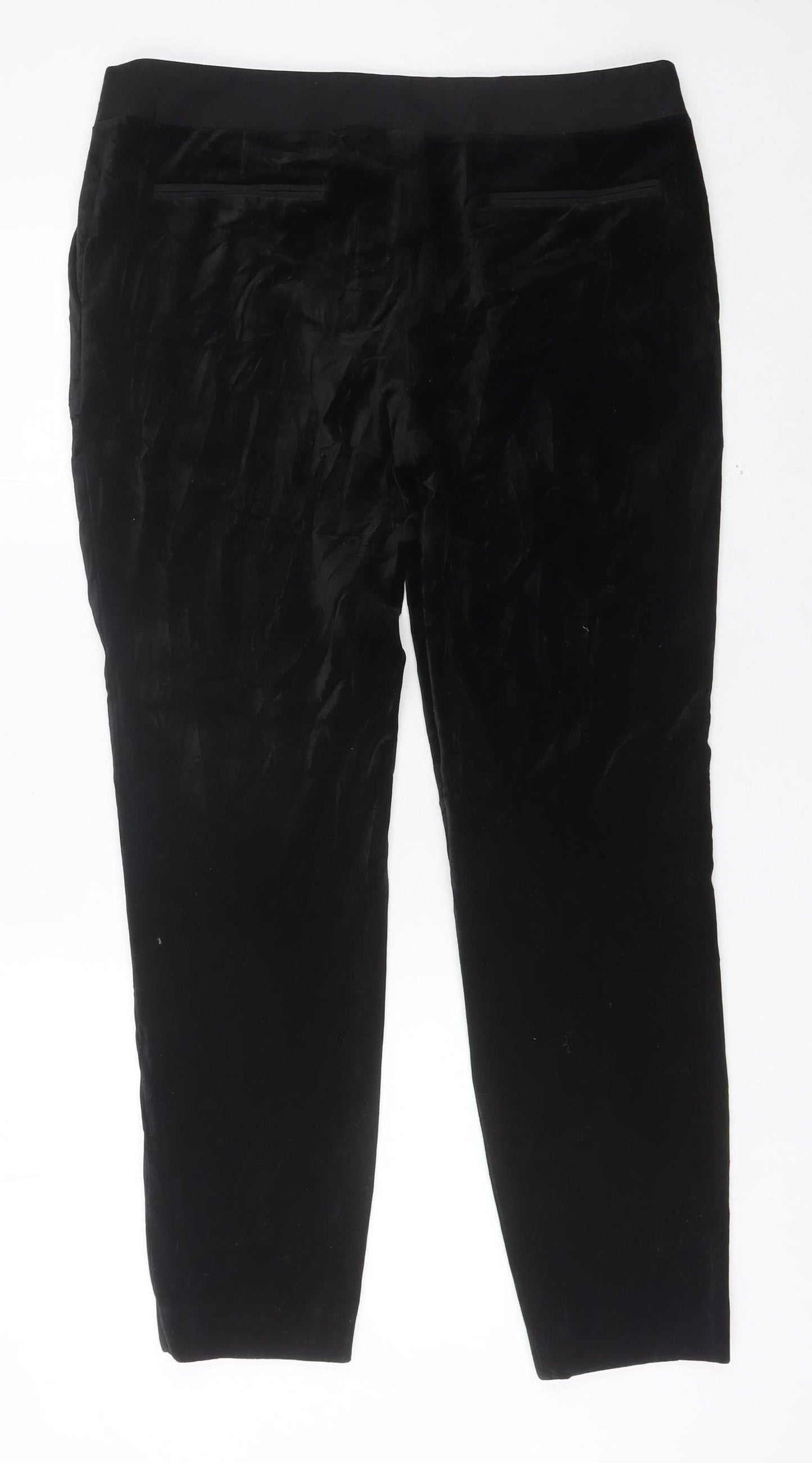 Ted Baker Womens Black Velvet Slim Dress Pants Size 14