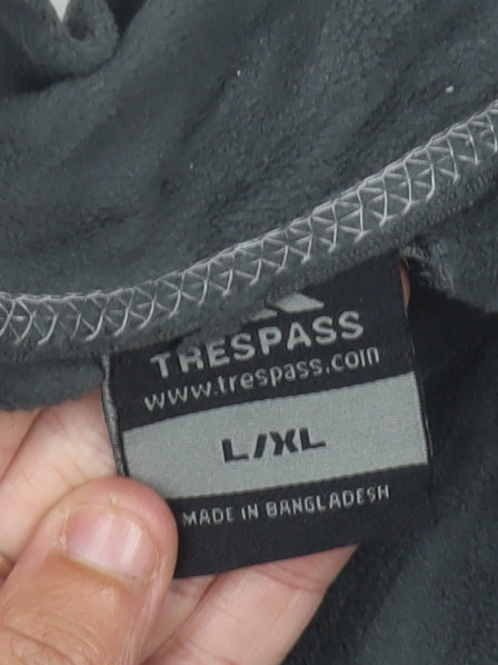Trespass Mens Grey Fleece Pullover Sweatshirt L 1/4 Zip Outdoor