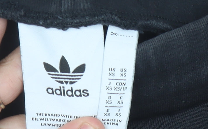 Adidas Womens XS Black Jogger Trousers Cotton Stretch
