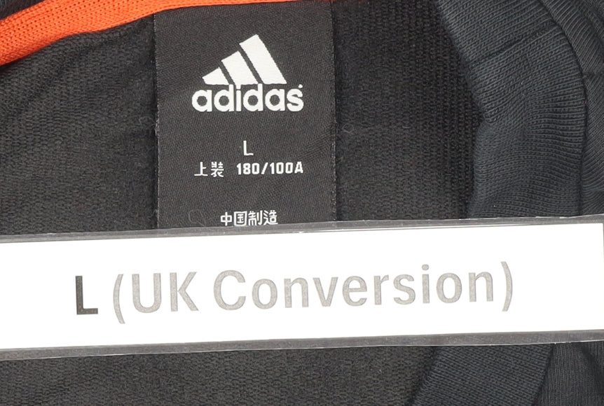 Adidas Men’s Black L Pullover Sweatshirt Crew Neck Sportswear