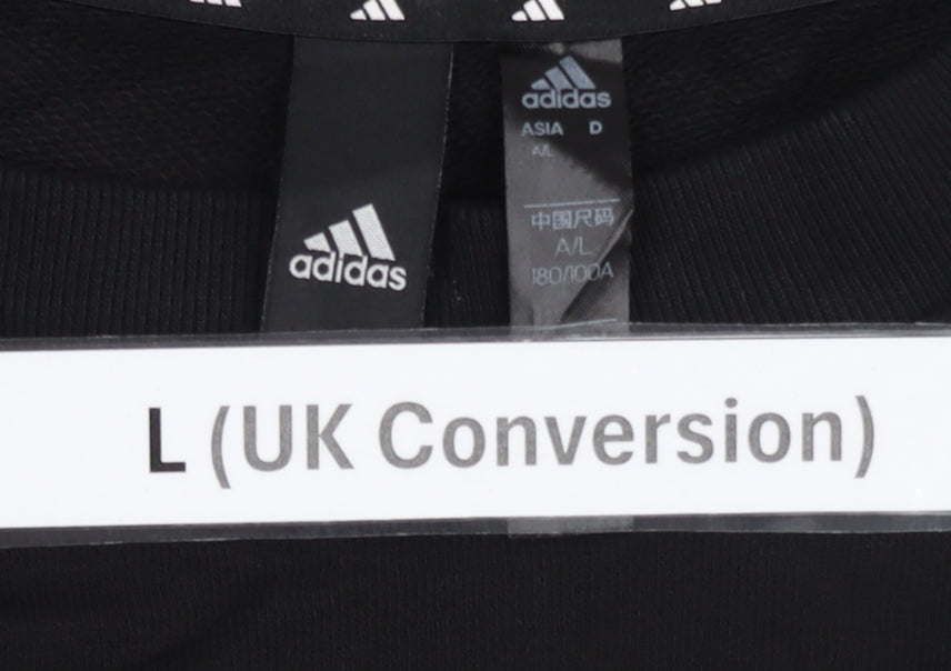 Adidas Men’s Black L Pullover Sweatshirt Long Sleeve Crew Neck