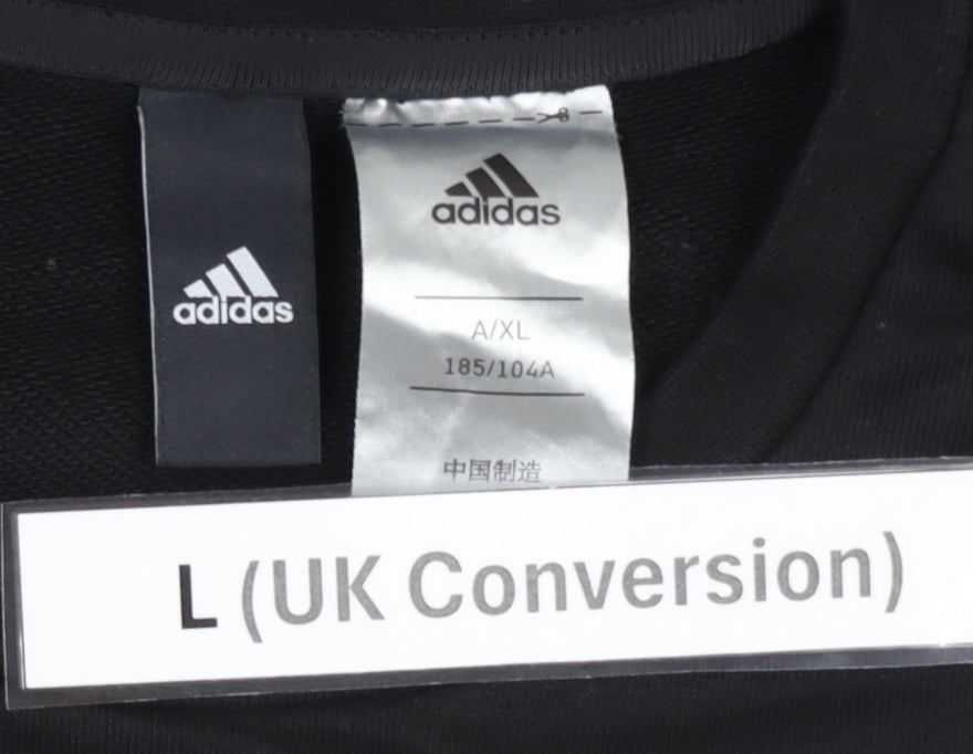 Adidas Men’s Black L Pullover Logo Sweatshirt Crew Neck