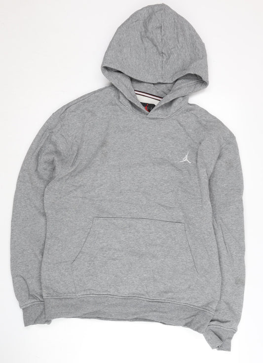 Jordan Mens Grey Pullover Hoodie M Regular Fit Basketball Sportswear