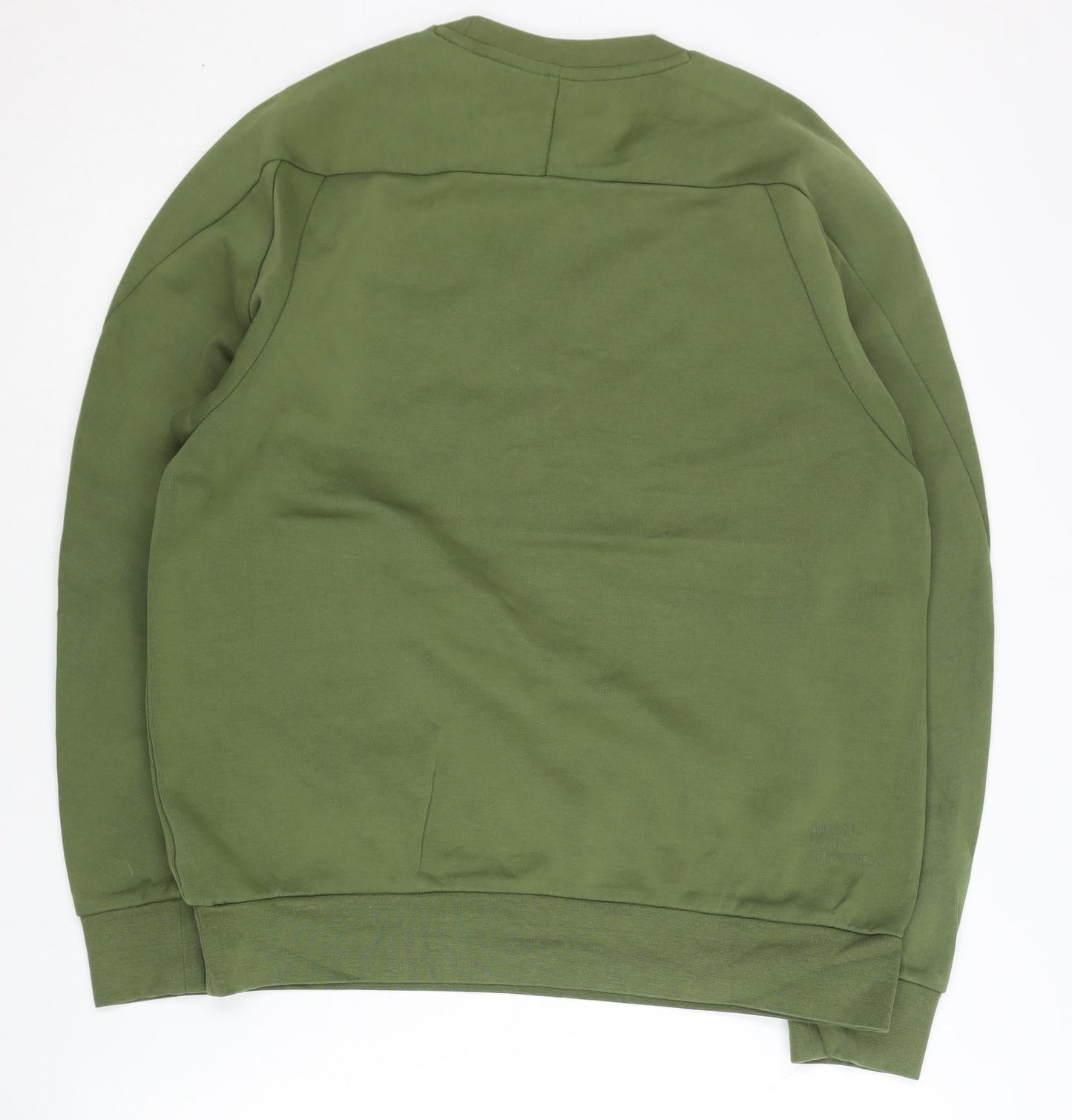 Adidas Mens Green L Pullover Sweatshirt Crew Neck Logo Sports
