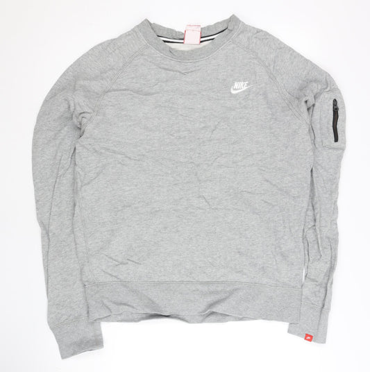 Nike Men’s Grey Sweatshirt M Pullover Crew Neck Long Sleeve Sports
