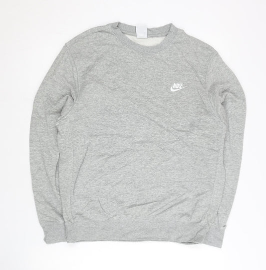 Nike Mens Grey Crew Neck Pullover Sweatshirt M Regular Fit