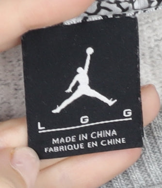 Nike Jordan Mens Grey Sweatshirt L Regular Fit Crew Neck Pullover