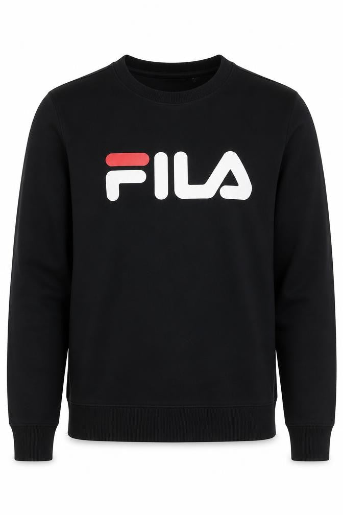 Fila Mens Black Sweatshirt S Regular Fit Logo Pullover Jumper