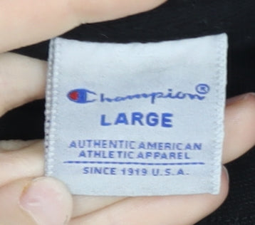 Champion Men's Black Large Pullover Crew Neck Sweatshirt