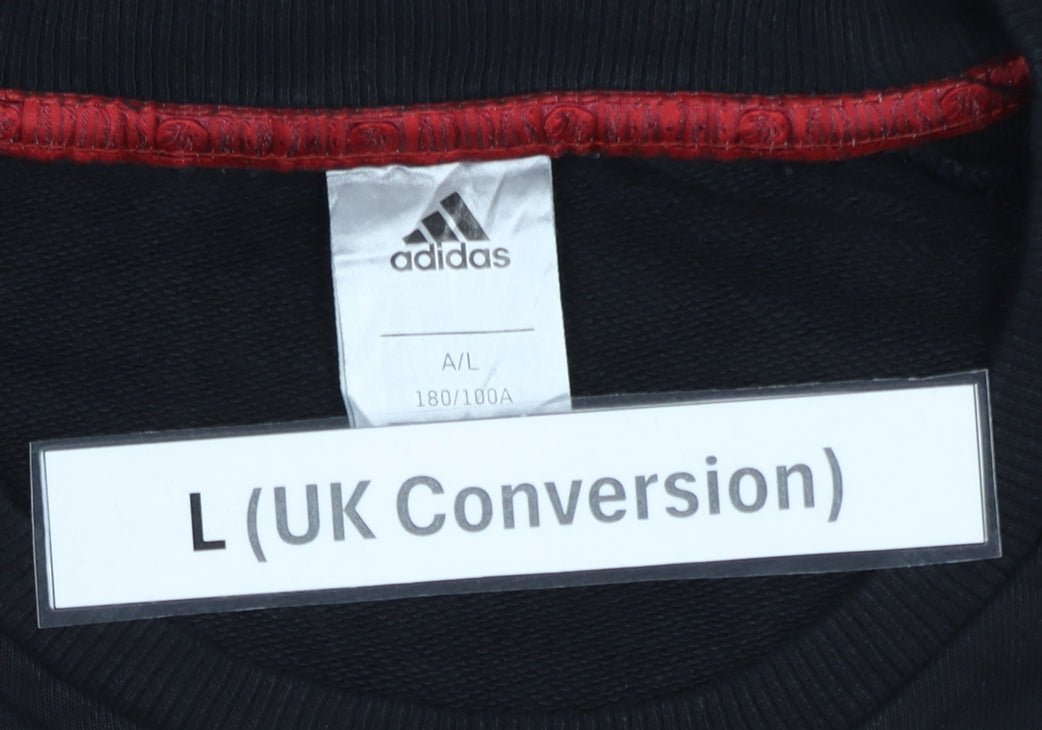 Adidas Men’s Black L Pullover Sweatshirt Crew Neck Sports Logo