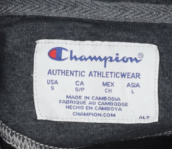 Champion Men's Black Pullover Hoodie Size S Fleece Athletic Sweatshirt