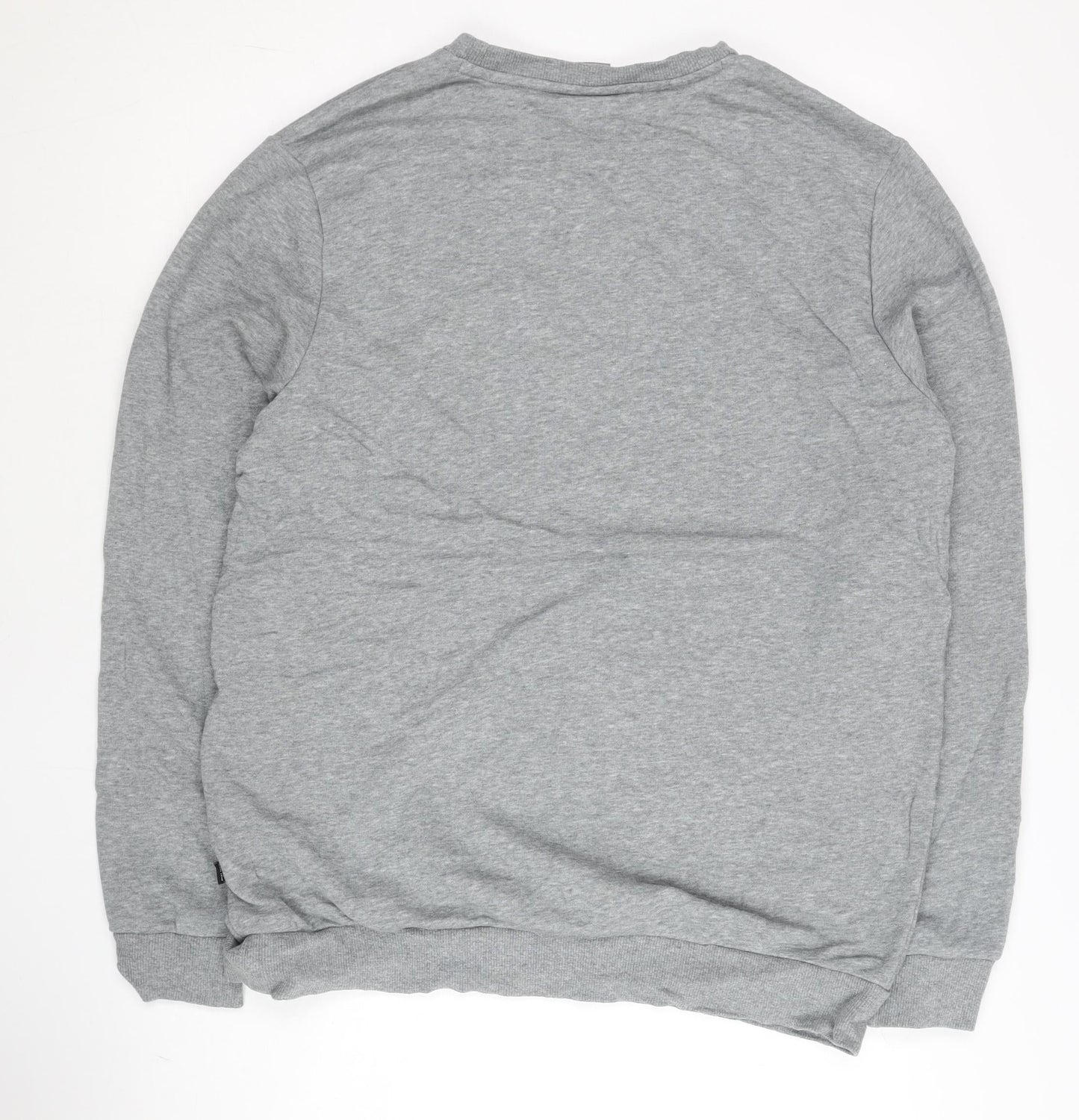 Puma Mens Grey Sweatshirt L Regular Fit Crew Neck Pullover Sportswear