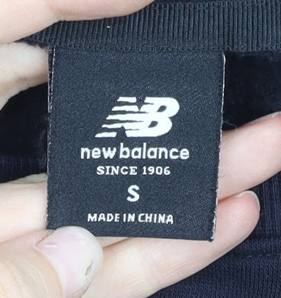 New Balance Men’s Black S Pullover Sweatshirt Crew Neck Logo