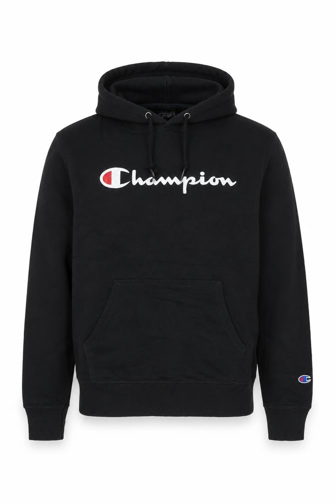 Mens UK S Regular Champion Black Pullover Hoodie
