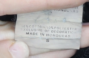 Champion Men's Black Small Pullover Hoodie Logo Print Fleece Sportswear