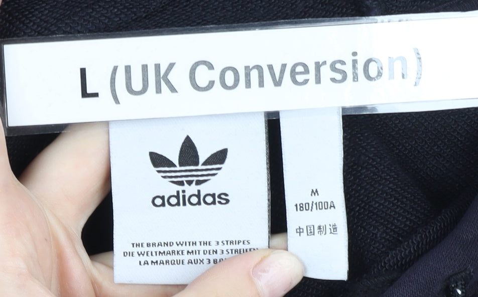 Adidas Men’s Black Pullover Hoodie Size L Logo Sportswear