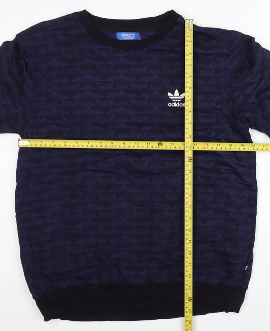 Adidas Men’s Blue L Pullover Sweatshirt Crew Neck Logo