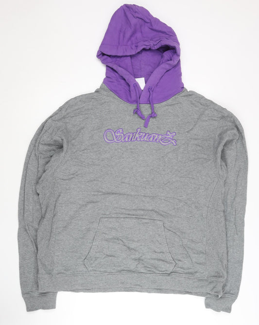 Puma Sankuanz Men’s Grey Purple XL Pullover Hoodie Short Sleeve Streetwear