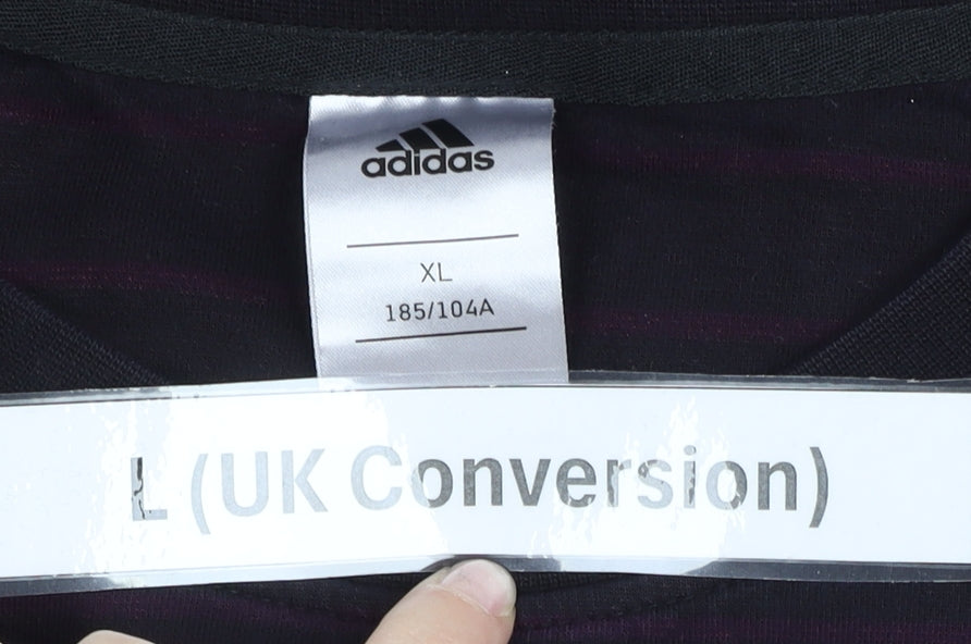 Adidas Men’s Black L Pullover Sweatshirt Crew Neck Graphic Logo