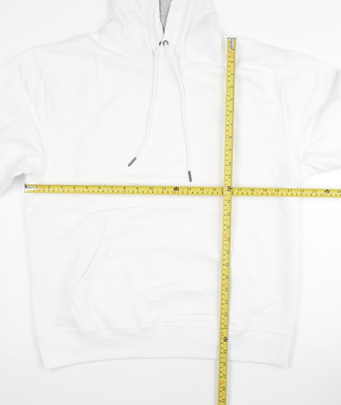 Champion Men’s White Pullover Hoodie Size L Cotton Blend