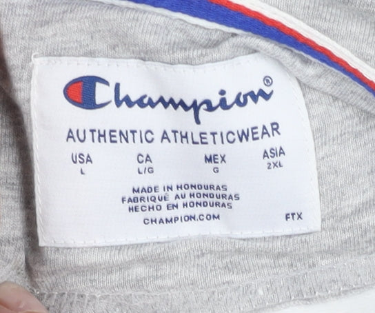 Champion Men’s White Pullover Hoodie Size L Cotton Blend