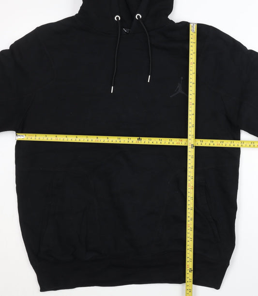 Jordan Men’s Black Pullover Hoodie L Logo Sportswear Cotton Blend
