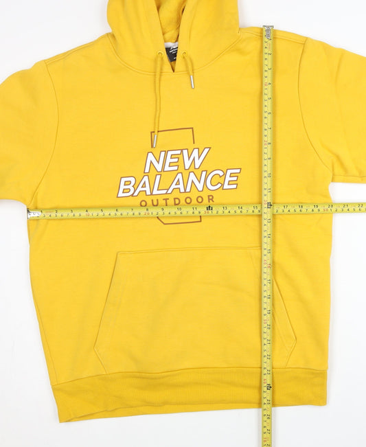 New Balance Womens Yellow Pullover Hoodie Size M Outdoor Logo