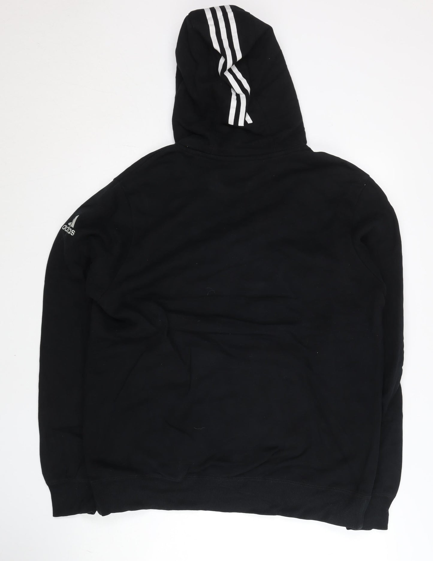 Adidas Unisex Black Pullover Hoodie L Logo Sportswear Cotton Blend