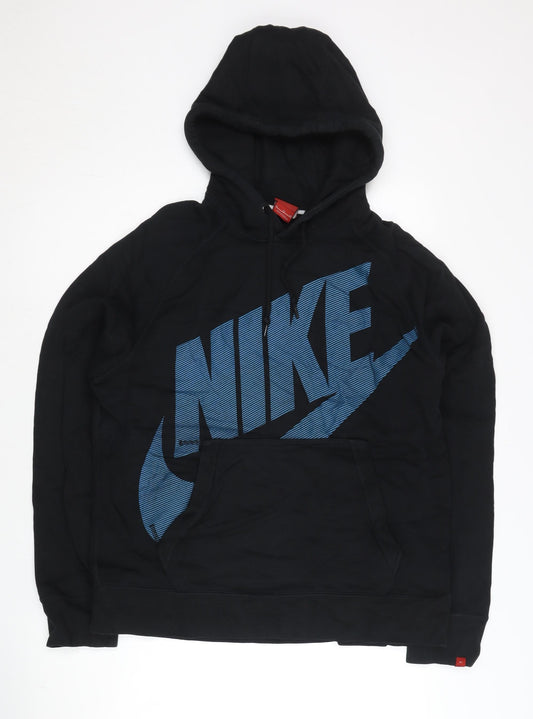 Nike Mens Black Pullover Hoodie XL Logo Graphic Hooded Sweatshirt