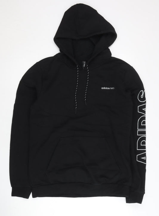 Adidas Neo Men’s Black Pullover Hoodie L Logo Sportswear