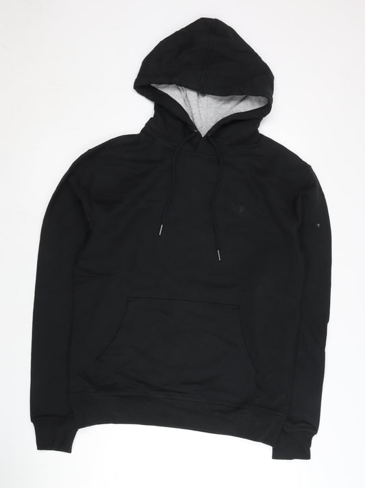 Champion Men’s Black Pullover Hoodie Medium Logo Sportswear