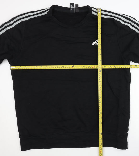 Adidas Men’s Black L Pullover Sweatshirt Crew Neck Long Sleeve
