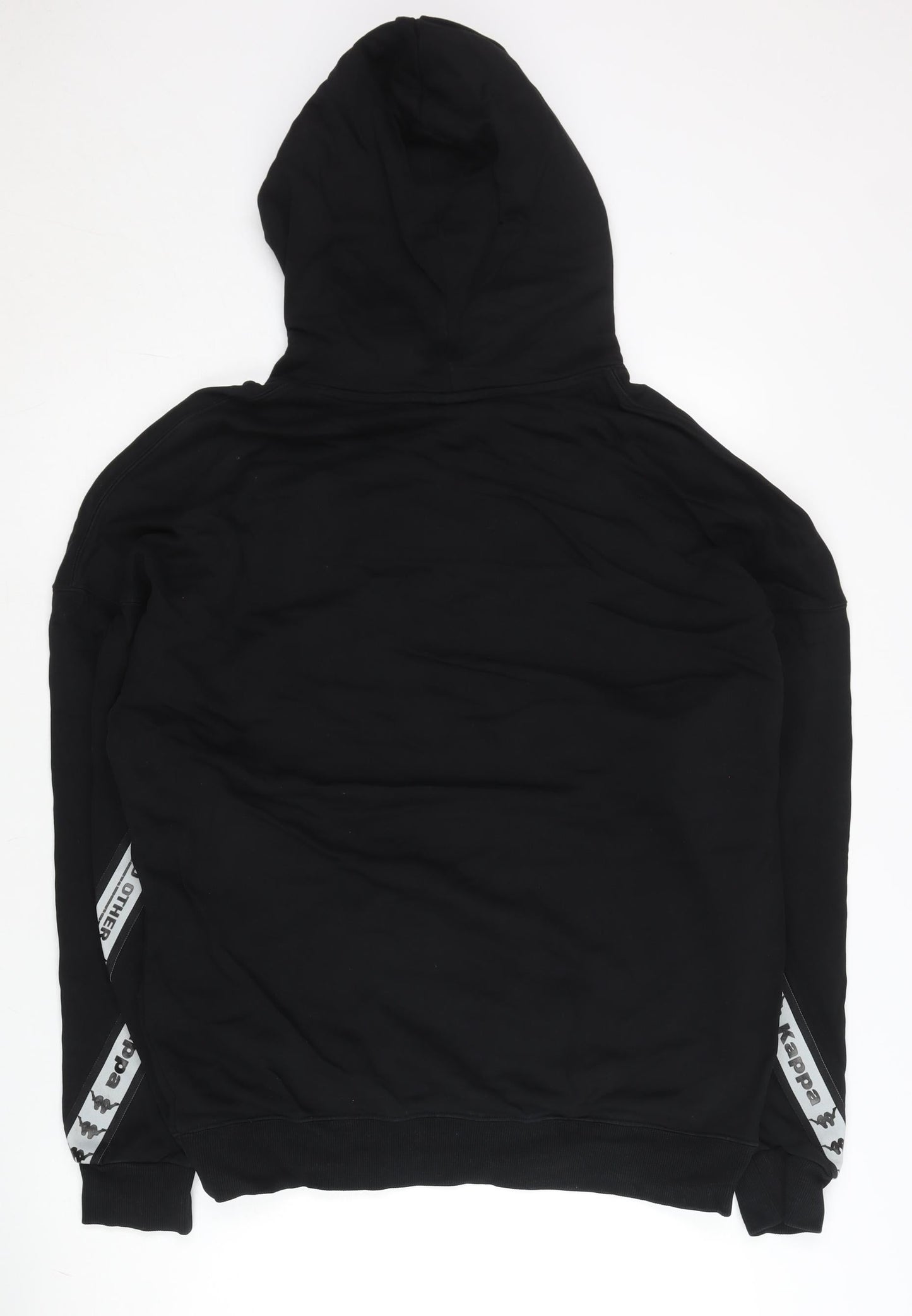 Kappa Men’s Black Pullover Hoodie L Logo Sportswear Cotton Blend