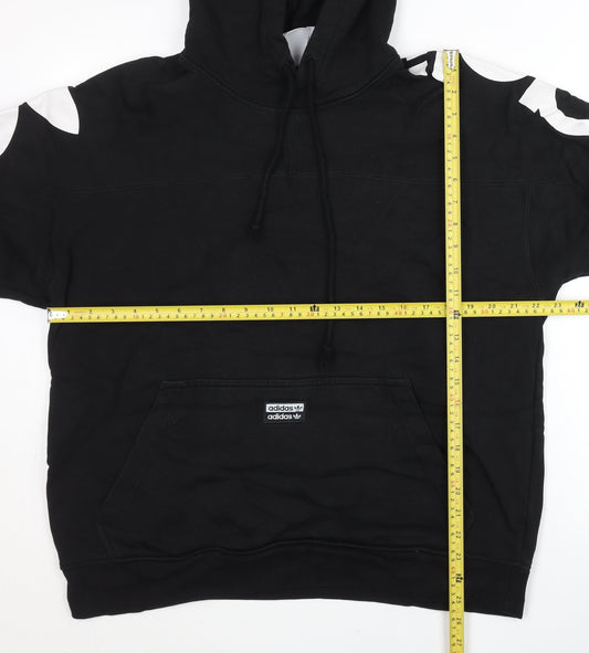 Adidas Men’s Black Pullover Hoodie L Regular Fit Logo Sportswear
