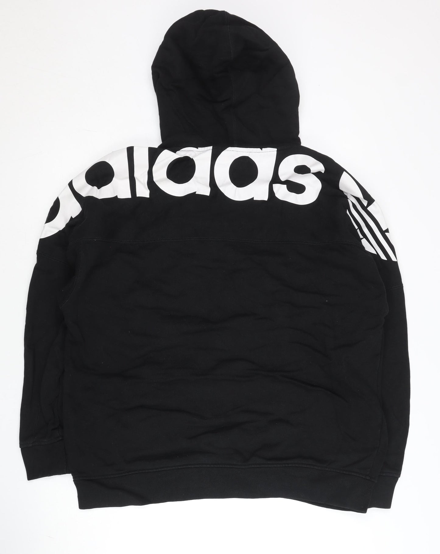 Adidas Men’s Black Pullover Hoodie L Regular Fit Logo Sportswear
