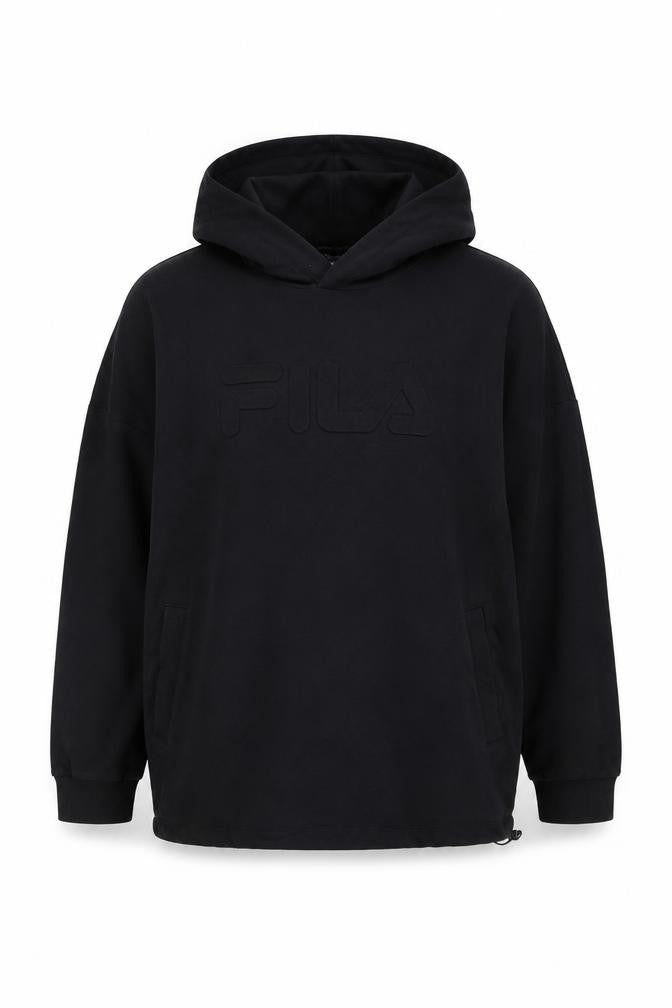 Mens UK XS Regular FILA Black Pullover Hoodie