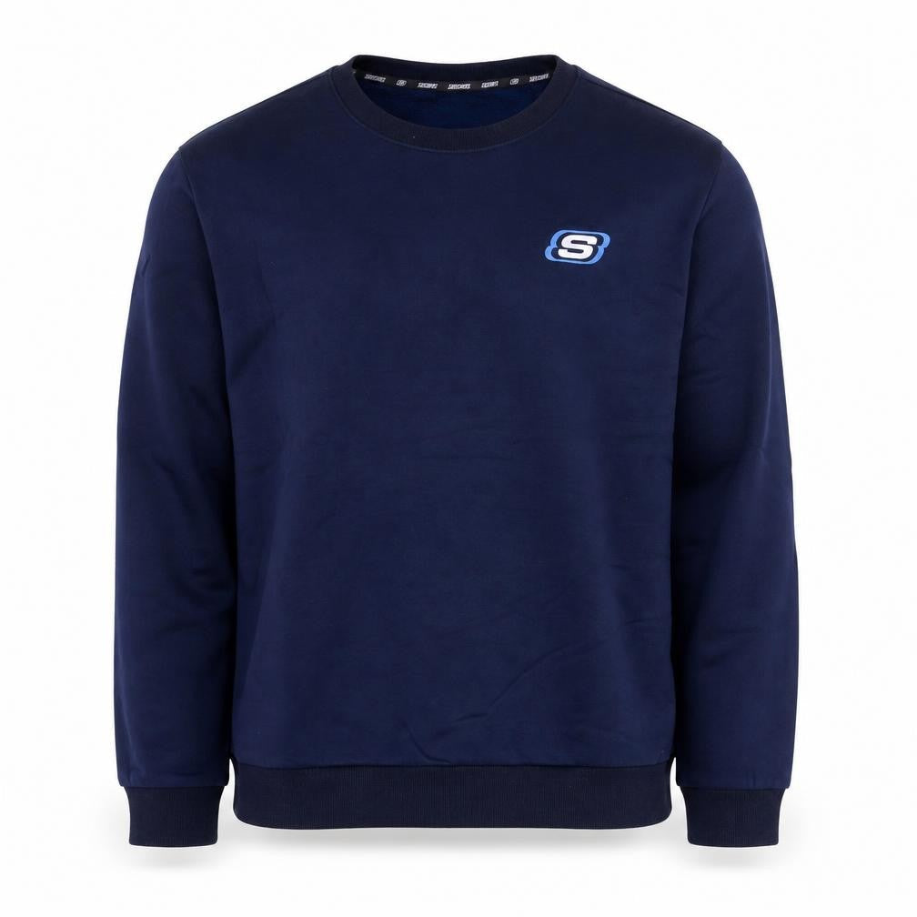 Skechers Men’s Blue L Pullover Sweatshirt Crew Neck Fleece Logo
