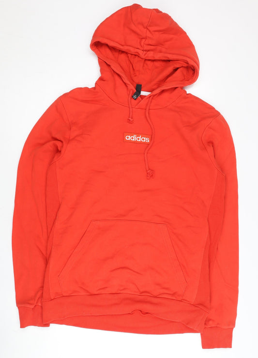 Adidas Neo Men’s Red Pullover Hoodie Size L Sports Logo Sweatshirt