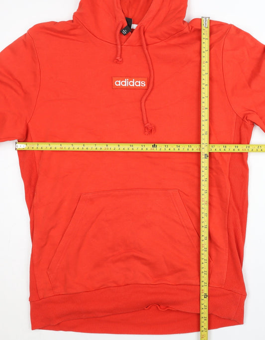 Adidas Neo Men’s Red Pullover Hoodie Size L Sports Logo Sweatshirt